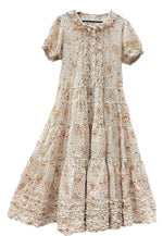 ピンクハウス PINKHOUSE DRESS ドレス 半袖 ロング丈 マキシ丈 ピコフリル ローズブーケ 小花柄 リボン フリル ティアード レトロ アンティーク ロリータ PINK アイボリー IVORY A2151FAY303 ワンピース 総柄 ピンク Lサイズ 104LT-221