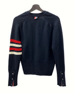 トムブラウン THOM BROWNE 4BAR WOOL CARDIGAN ライン ウール カーディガン Vネック ボタン 紺 MKC271A-00014415 サイズ 0 カーディガン ライン ネイビー 104MT-1084