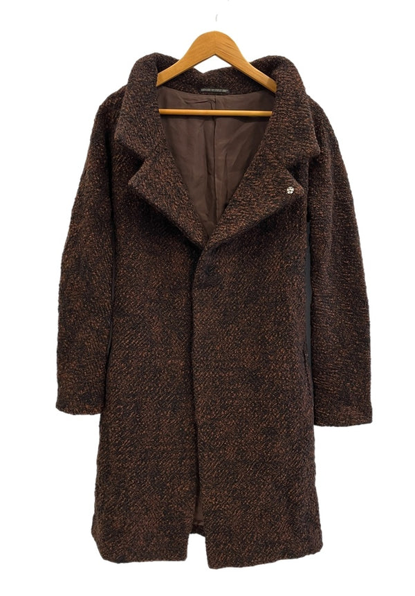 ワイズ Y's ウールコート ツイードコート  YS-J05-119 コート ブラウン サイズ3 101LT-204