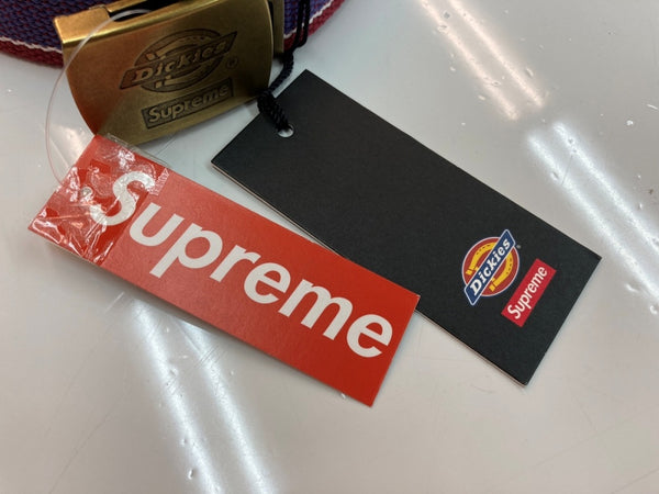 シュプリーム SUPREME x Dickies ディッキーズ 22ss Stripe Webbing Belt ストライプ ウェビング ベルト ガチャ 赤 ベルト ロゴ レッド 104Z-6