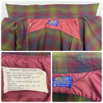 【曜日割引対象外】 ペンドルトン Pendleton 60's オンブレ チェック ボードシャツ エルボーパッチ ウール 長袖シャツ ワインレッド XLサイズ 201MT-4722 VB