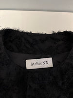 アトリエヌメロサンク Atelier N°5 Atelier N5 ノーカラーフェザージャケット 黒　 LDZ10A2107A0006 ジャケット ブラック フリーサイズ 101LT-237