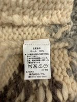 カナタ KANATA COWICHAN KNIT VEST カウチン ニット ベスト ノルディック柄 ボタン 厚手 白 灰 ベスト 総柄 グレー 104MT-2292