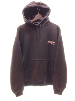 バレンシアガ BALENCIAGA pullover hoodie プルオーバー フーディ 背面 ロゴ パーカー 黒 - パーカ プリント ブラック Lサイズ 104MT-10