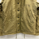 【曜日割引対象外】 ヴィンテージ vintage 40's U.S.NAVY N-1 デッキジャケット NAVY DEPARTMENT ジャケット カーキ 40サイズ 201MT-3431 VB