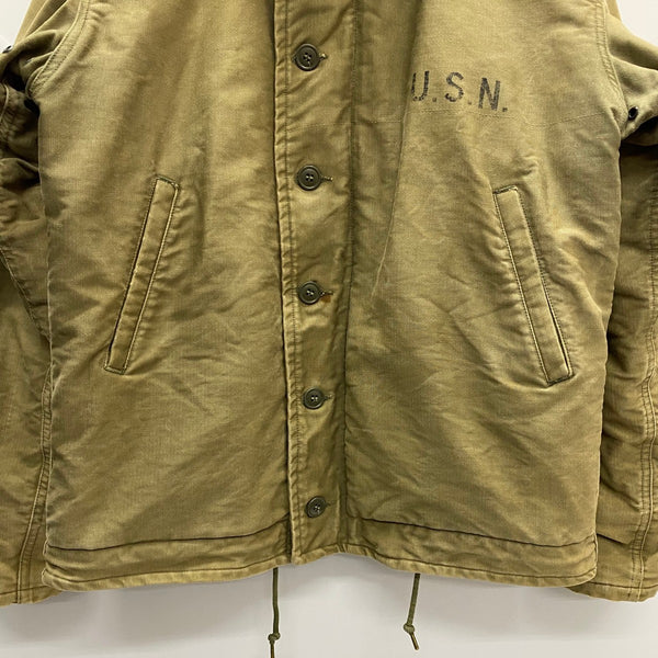 【曜日割引対象外】 ヴィンテージ vintage 40's U.S.NAVY N-1 デッキジャケット NAVY DEPARTMENT ジャケット カーキ 40サイズ 201MT-3431 VB