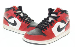 ナイキ NIKE AIR JORDAN 1 MID CHICAGO BLACK TOE エアジョーダン1 ミッド シカゴ ブラック トゥ 554724-069 メンズ靴 スニーカー レッド 28.5cm 103S-1109