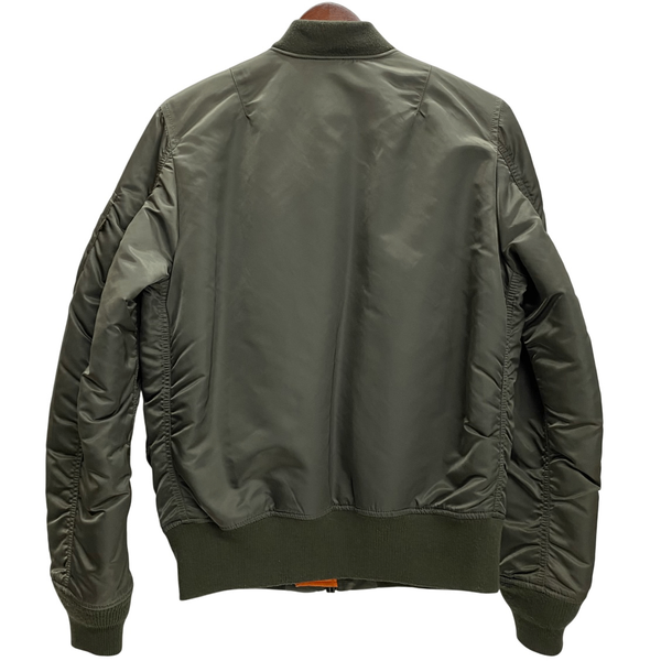 【曜日割引対象外】 アルファ インダストリーズ ALPHA INDUSTRIES USA製 MA-1 フライトジャケット ナイロン ジャケット カーキ Mサイズ 201MT-4433