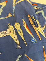 シュプリーム SUPREME 18SS Alphabet Silk Shirt アルファベットシルクシャツ青 半袖シャツ マルチカラー Lサイズ 101MT-5048