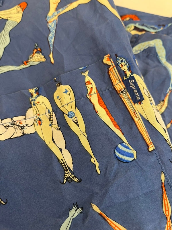 シュプリーム SUPREME 18SS Alphabet Silk Shirt アルファベットシルクシャツ青 半袖シャツ マルチカラー Lサイズ 101MT-5048