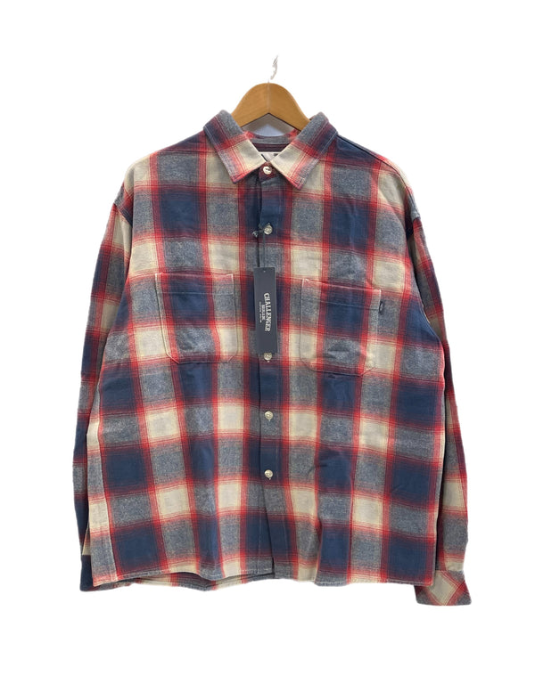 チャレンジャー CHALLENGER SHADOW PLAID SHIRT シャドープレイドシャツ ネルシャツ 青×赤 チェックシャツ チェック柄 CLG-SH 024-010 長袖シャツ マルチカラー Lサイズ 101MT-5139