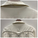 【曜日割引対象外】 エイチバーシー H BAR C 60's Rayon Gabardine Western Blouson USA製 ジャケット ホワイト 201MT-3462 VB