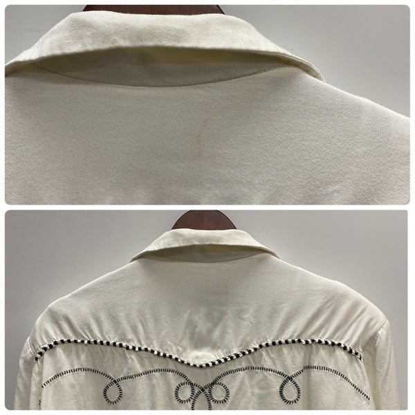 【曜日割引対象外】 エイチバーシー H BAR C 60's Rayon Gabardine Western Blouson USA製 ジャケット ホワイト 201MT-3462 VB