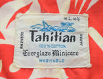 ヴィンテージ Vintage 60s 70s Tahitian アロハシャツ シャークカラー 半袖シャツ レッド Lサイズ 103MT-3129