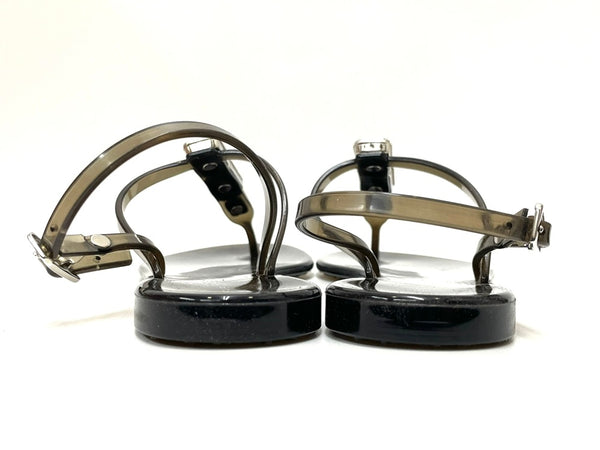 ファビオルスコーニ FABIO RUSCONI ビジュー PVC サンダル レディース トング ブラック 37 23.5 601sh-24