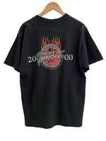 ハーレーダビッドソン Harley-Davidson 00's 00s Street Vibrations 2000 ストリートバイブレーション メタル ミュージック 炎 プリント 黒 バイカー Tシャツ ブラック Lサイズ 101MT-4531