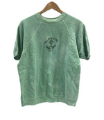 ヴィンテージ vintage 50's～60's 50～60年代 染み込みプリント ラグラン 4本針 フラットシーマ 半袖スウェット - スウェット グリーン 101MT-4962