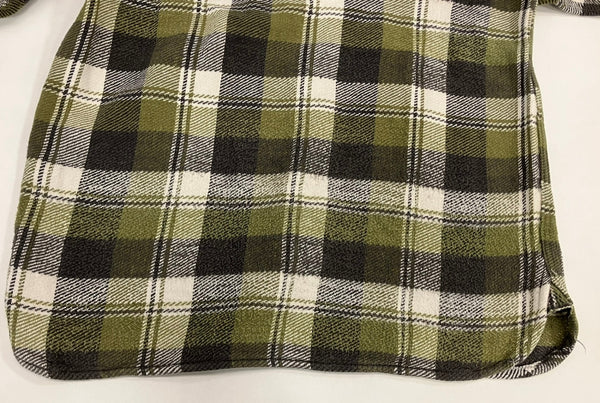 ヴィンテージ vintage 60'S 60年代 BRENT ブレント マチ付き ヘビーフランネルシャツ ヘビネル マチネル フラップポケット ブロックチェック  LONG TAILE 長袖シャツ グリーン Lサイズ 101MT-4029