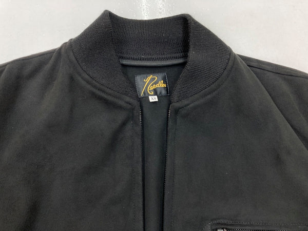 ニードルス Needles OLD オールド BB Jacket Synthetic Suede ベースボールジャケット ブルゾン ボンバージャケット シンセティック スエード ダブルジップ BLACK 黒 ジャケット ブラック XSサイズ 104LT-181