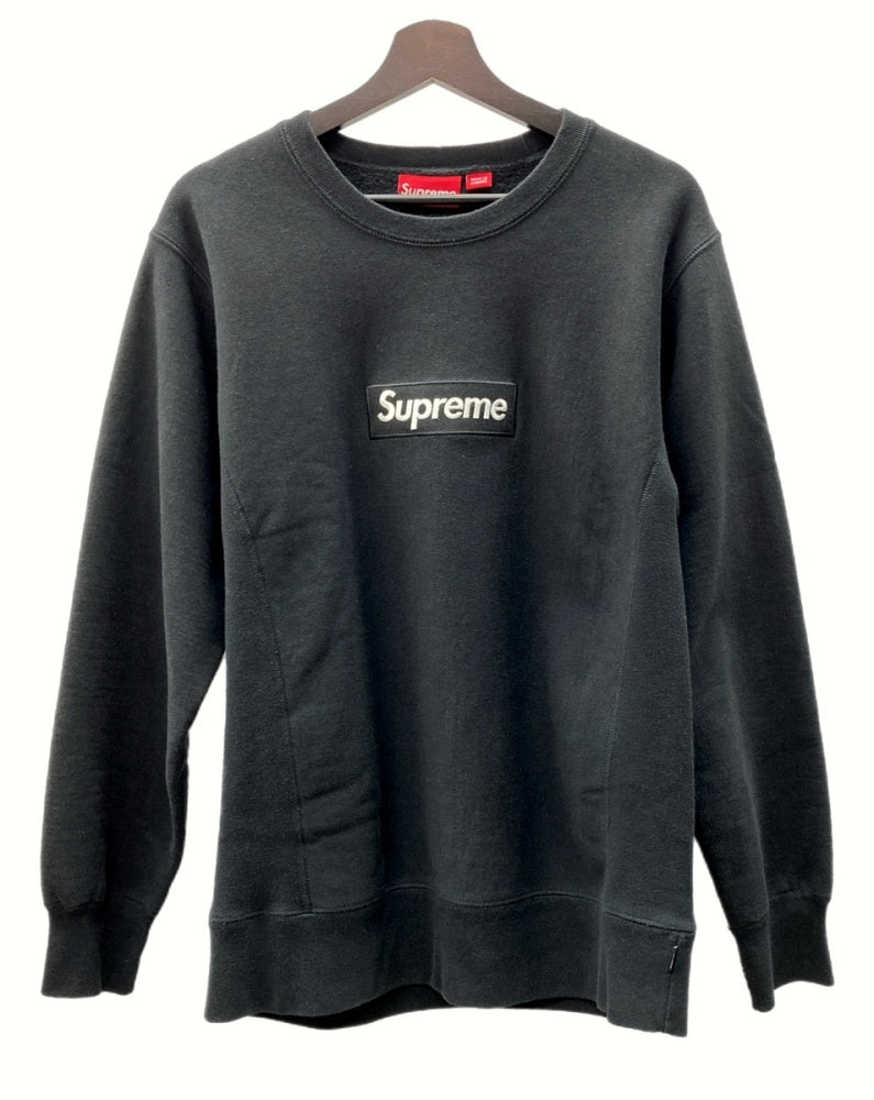 シュプリーム SUPREME 18AW Box Logo Crewneck Sweatshirt ボックス ロゴ クルーネック スウェットシャツ  トレーナー 黒 スウェット 刺繍 ブラック Mサイズ 104MT-497 | 古着通販のドンドンサガール