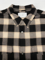 シュガーヒル SUGARHILL 23SS OMBRE PLAID LOOSE OPEN COLLAR BLOUSE オンブレ オープンカラー シャツ 開襟 茶 黒 23SSSH02 サイズ 0 長袖シャツ チェック ブラック 104MT-2111