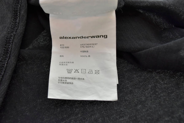 アレクサンダーワン Alexander Wang  ロゴプリント 長袖カットソー 長袖Tシャツ 黒 UCC3221537 ロンT ブラック Lサイズ 103MT-1772