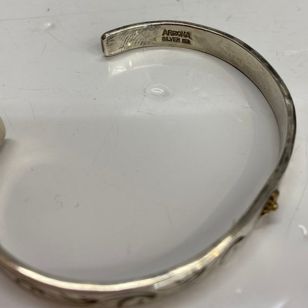 【曜日割引対象外】【中古】アリゾナフリーダム ARIZONA FREEDOM 太陽神 唐草 石付き メンズジュエリー・アクセサリー バングル シルバー 201goods-795 VB