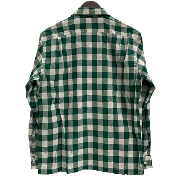 【曜日割引対象外】 ヴィンテージ vintage ~50's McGREGOR USA製 ブロックチェック オープンカラーシャツ 長袖シャツ グリーン Mサイズ 201MT-4369 VB