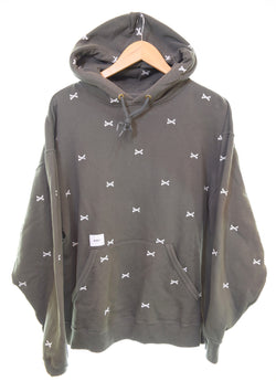 ダブルタップス WTAPS 22AW ACNE HOODY CTPL TEXTILE クロスボーン 刺繍 総柄 パーカー 22ATDT-CSM26  4 パーカ グリーン 103MT-3058