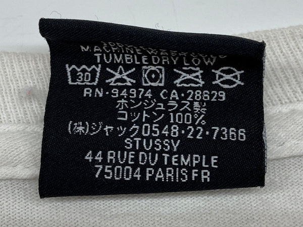 ステューシー STUSSY Skate Tough Tee T-shirt 半袖 カットソー クルーネック コットン ホンジュラス製 バックプリント WHITE 白 Tシャツ ロゴ ホワイト Lサイズ 104MT-1786