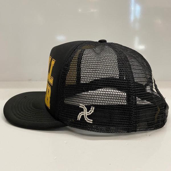 【中古】チャレンジャー CHALLENGER ロゴ メッシュキャップ 帽子 メンズ帽子 キャップ ブラック 201goods-823