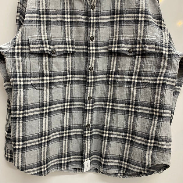 ディセンダント DESCENDANT チェック フランネル 長袖シャツ グレー 2サイズ 201MT-4762