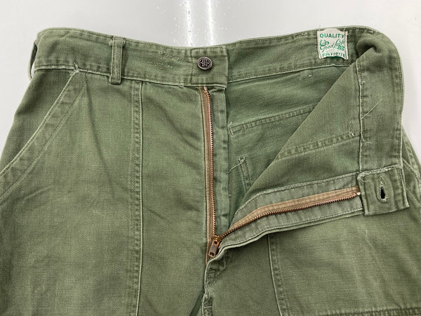 ミリタリー Military 40s 40年代 U.S.ARMY アメリカ軍 ベイカーパンツ 13スターボタン OG-107 SERVAL 片爪 無地 カーゴパンツ カーキ 104MB-366