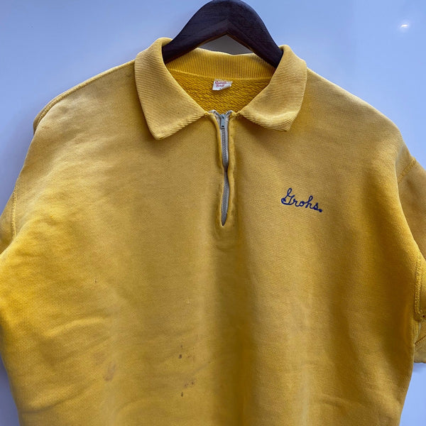 【曜日割引対象外】 ヴィンテージ vintage 60's RUSSELL SOUTHERN CO. Russell Athletic USA製 ハーフジップ 半袖 スウェット イエロー Mサイズ 201MT-4869 VB