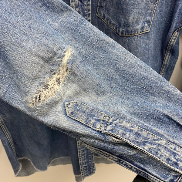 【曜日割引対象外】 リーバイス Levi's 90's 復刻 ショートホーン デニムウエスタンシャツ 長袖シャツ ブルー 201MT-4392 VB