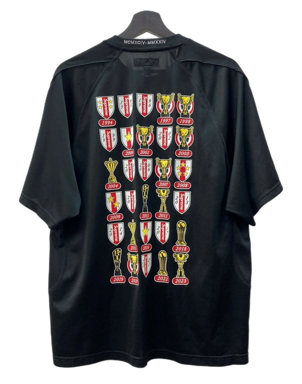 シュプリーム SUPREME 24SS Jacquard Soccer Jersey ジャカード サッカー ジャージ スポーツ ピッチ 半袖 黒 Tシャツ ロゴ ブラック Mサイズ 104MT-2103