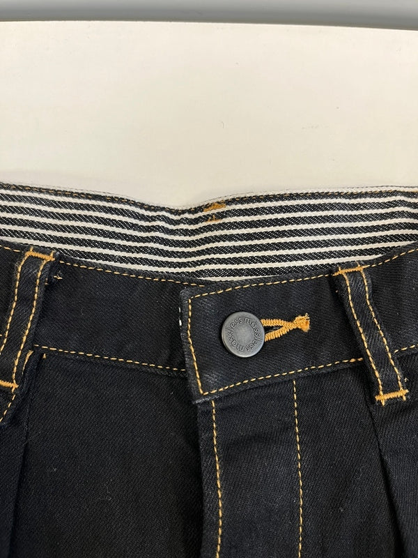 マスレス massless Organic Denim Wide Pants オーガニック デニム ワイドパンツ ブラックデニム ジーンズ デニム ブラック サイズ2 101LB-25