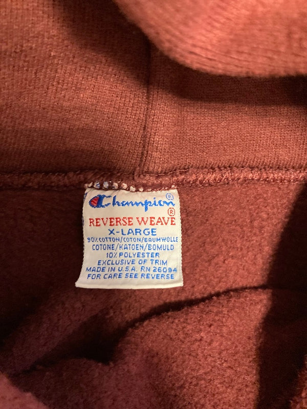 チャンピオン Champion 90s 刺繍タグ ヴィンテージ Vintage リバースウィーブ REVERSE WEAVE パーカー US古着 USA製 NSP XL パーカ ワインレッド LLサイズ 101MT-3024