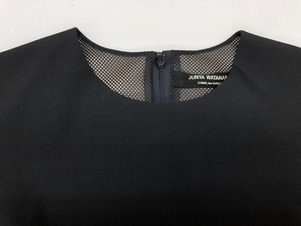 コムデギャルソン COMME des GARCONS ジュンヤワタナベ JUNYA WATANABE 半袖 膝丈 ドレス DRESS バックファスナー BLACK 黒 ワンピース 無地 ブラック 104LT-214