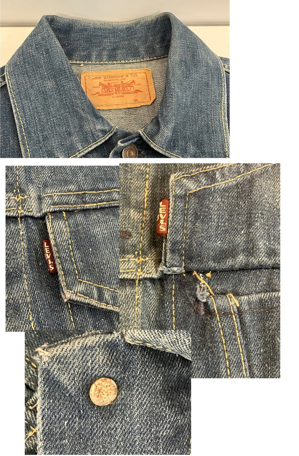 リーバイス Levi's 60’s～70's 60年代 70年代 70505 BIGE ビッグE 不均等V トラッカージャケット デニムジャケット Gジャン 4th vintage ヴィンテージ - ジャケット ブルー 101MT-4123