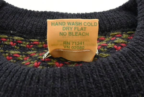 エルエルビーン L.L.Bean 80's Norway製 バーズアイ柄 ウールニット クルーネック セーター 1751 セーター Mサイズ 103MT-1724