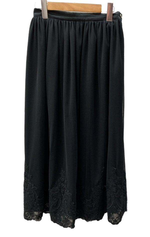 アビエタージュ abilletage 完売品 ノーブル レース シリーズ noble lace series ロングスカート チュール 光沢 サテン 花 BLACK 黒 スカート 刺繍 ブラック 104LB-26