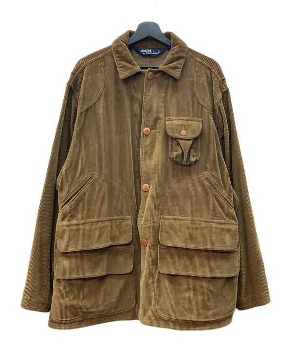 ラルフローレン Ralph Lauren 90s 90年代 ハンティングジャケット カバーオール コーデュロイ 太畝 茶色  ジャケット 無地 ブラウン Mサイズ 104MT-1984