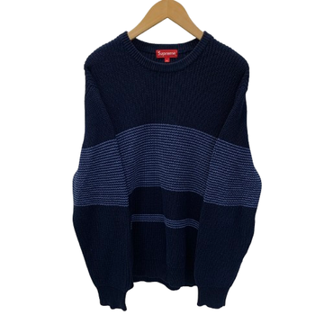 シュプリーム SUPREME Tonal Stripe Crewneck Sweater パーカ ネイビー Mサイズ 201MT-3870