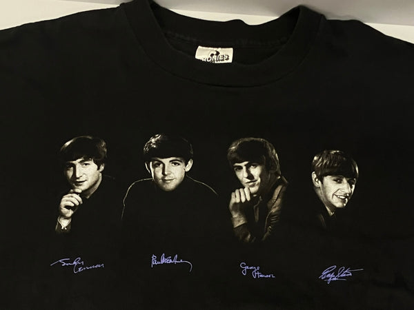 バンド band 90s 90's  CRONIES THE BEATLES ビートルズ ©1995 APPLE CORPS LIMITED MADE IN USA アメリカ製 シングルステッチ XL Tシャツ ブラック LLサイズ 101MT-3085