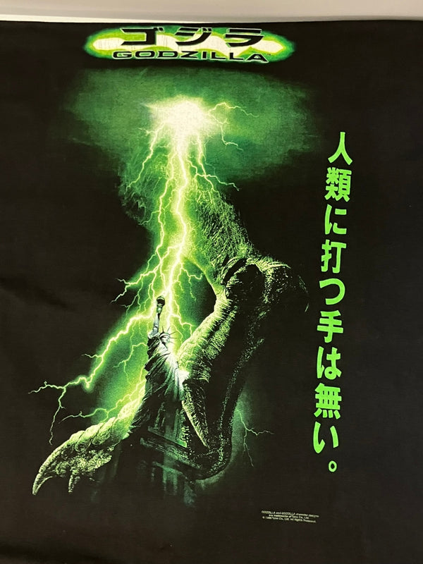 ヴィンテージ Vintage 90s 90's GODZILLA THUNDER TEE Lightning ©1998 ゴジラ US古着 XL Tシャツ ブラック LLサイズ 101MT-2735