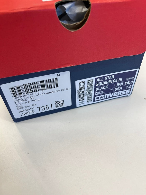 コンバース CONVERSE ALL STAR SQUARETOE HI オールスター スクエアトウ ハイ 1SE651 メンズ靴 スニーカー ブラック 26cm 101sh-2329