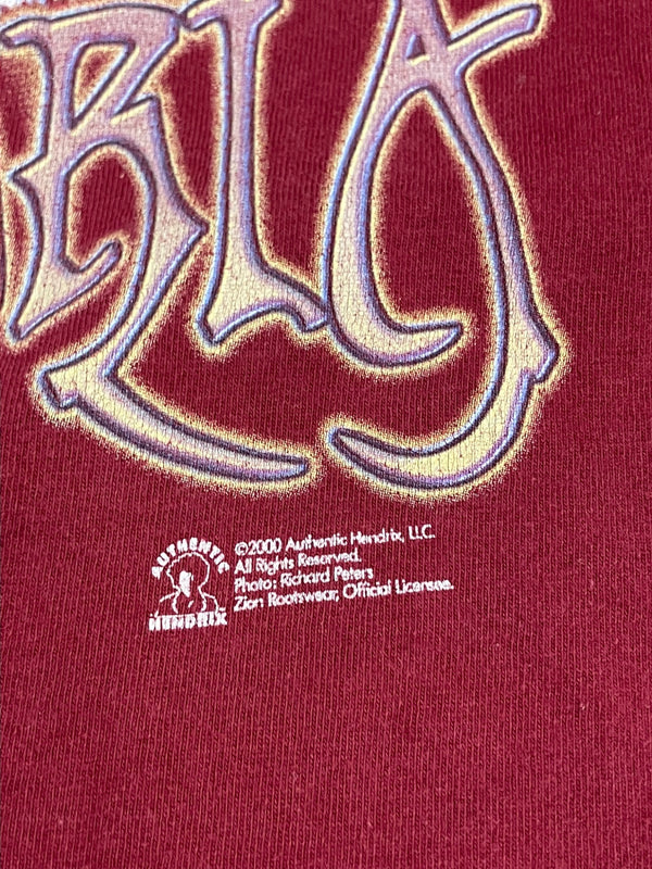 US US古着 00's Y2K ZION JIMI HENDRIX ジミ・ヘンドリックス オフィシャル XXL Tシャツ ワインレッド 3Lサイズ 101MT-4991