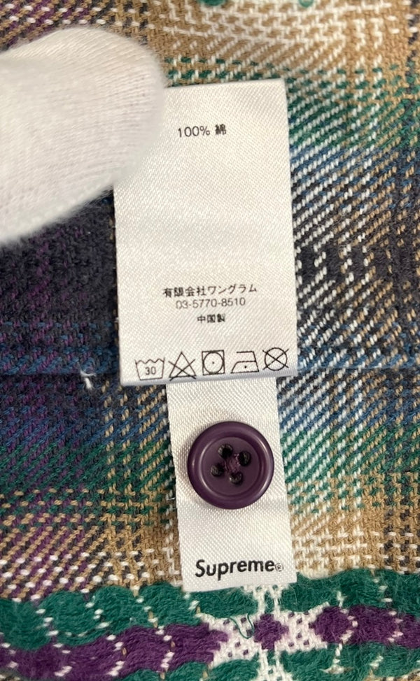 シュプリーム SUPREME Plaid Flannel Zip Up Shirt プレイドフランネルジップアップシャツ 長袖シャツ マルチカラー Lサイズ 101MT-4397
