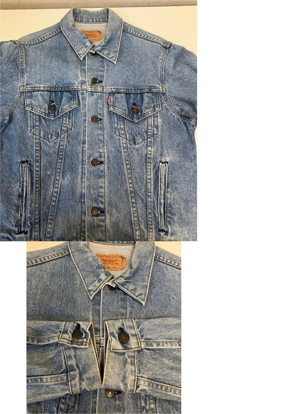 リーバイス Levi's 80's〜90's 71506-0214 ボタン裏715刻印 made in USA アメリカ製 vintage ヴィンテージ Gジャン ロング丈 デニム  42L ジャケット ブルー Lサイズ 101MT-3695